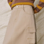 Back-Slit A-Line Skirt