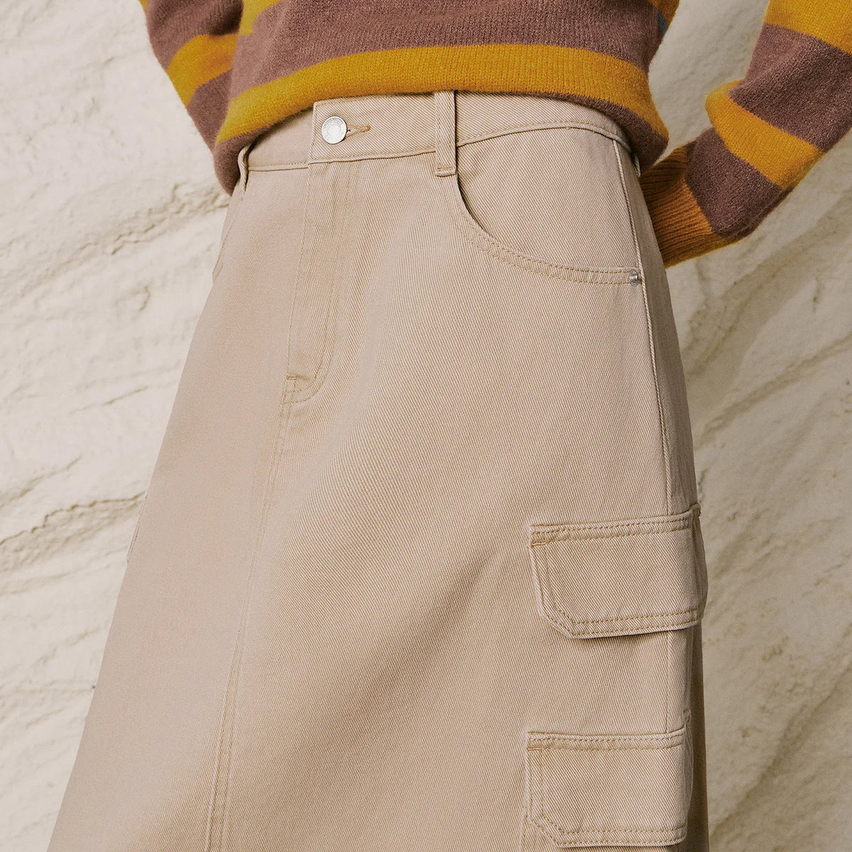 Back-Slit A-Line Skirt