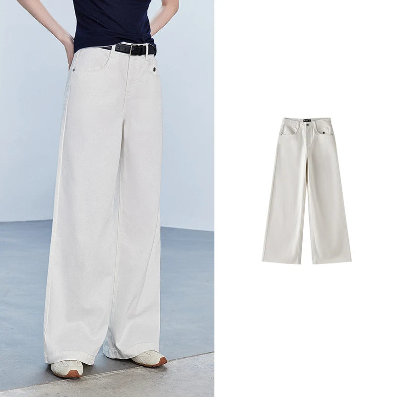 Washed Wide-Leg Jeans