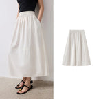 Gathered-Waist Midi Skirt