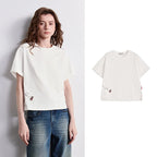 Motif-Detail Relaxed Crewneck Tee