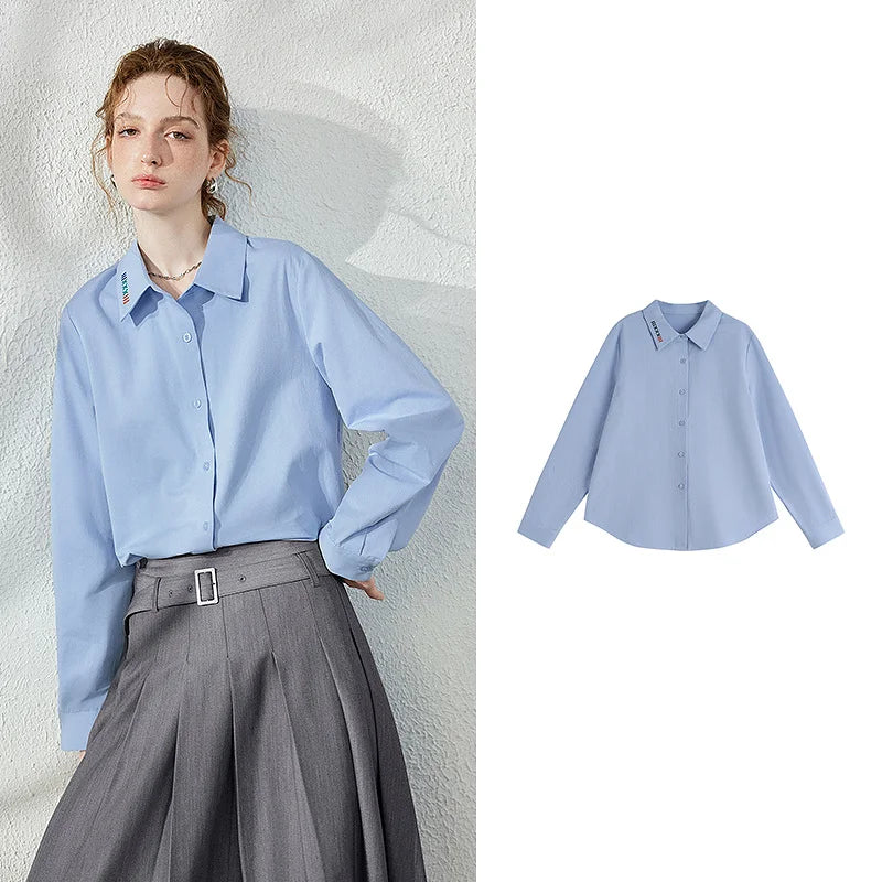 Motif-Detail Long-Sleeve Collared Shirt