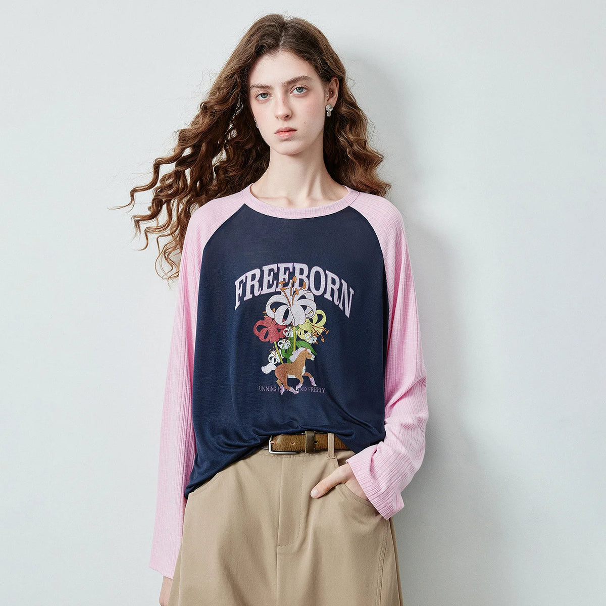 Graphic Colorblock Raglan Tee