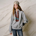 Motif-Tie Hooded Sweatshirt