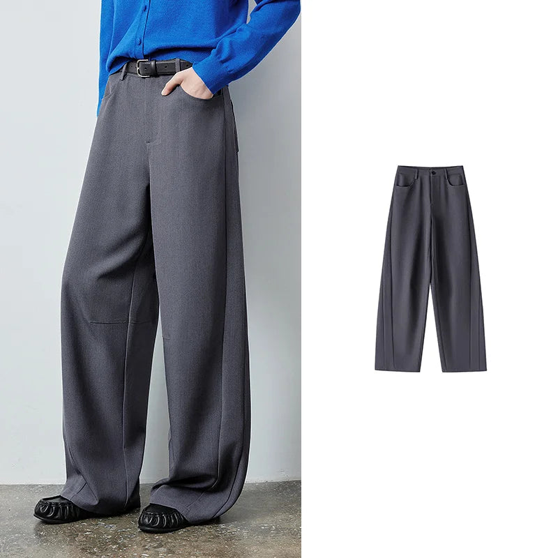 Draped Wide-Leg Pants