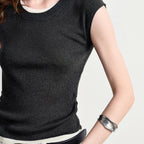Boat-Neck Sleeveless Knit Top