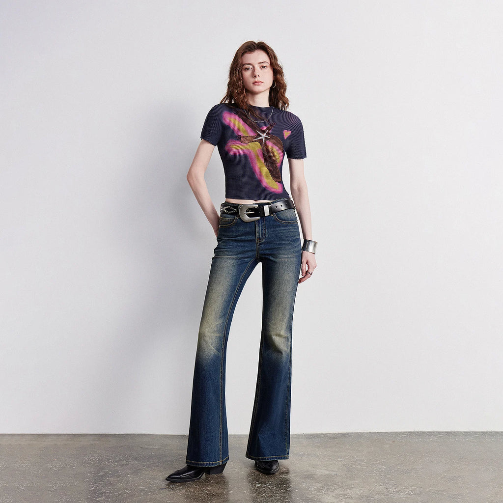 Starfish-Print Ribbed Tee