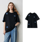 Floral-Motif Relaxed Tee