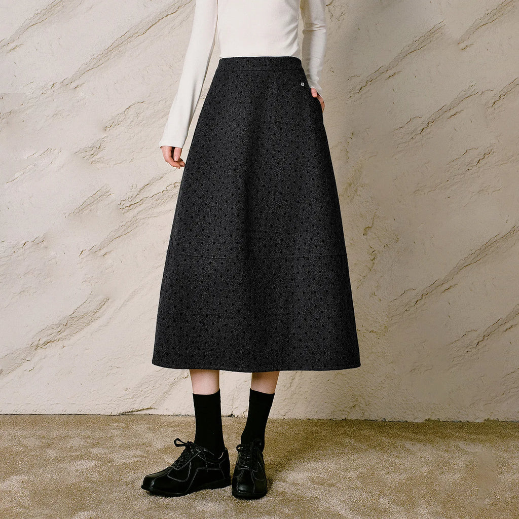 Polka-Dot Midi Skirt