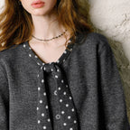 Tie-Neck Knit Cardigan