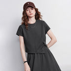 Asymmetric Tee and Midi Skirt Set
