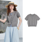 Layered-Look Short-Sleeve Cardigan
