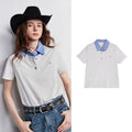 Layered-Collar Short-Sleeve Polo