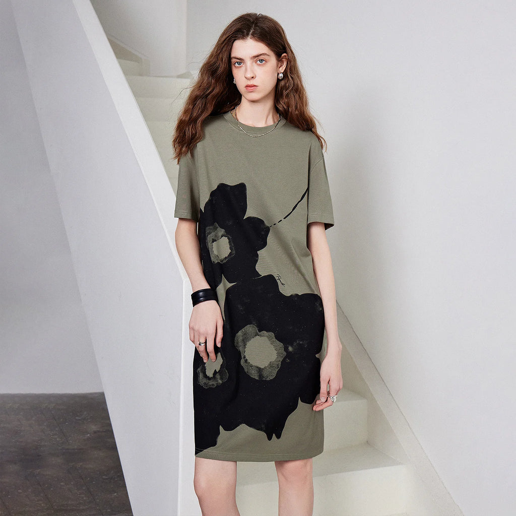 Oversized Floral T-Shirt Dress
