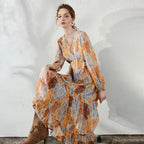 Printed Tiered Midi Dress