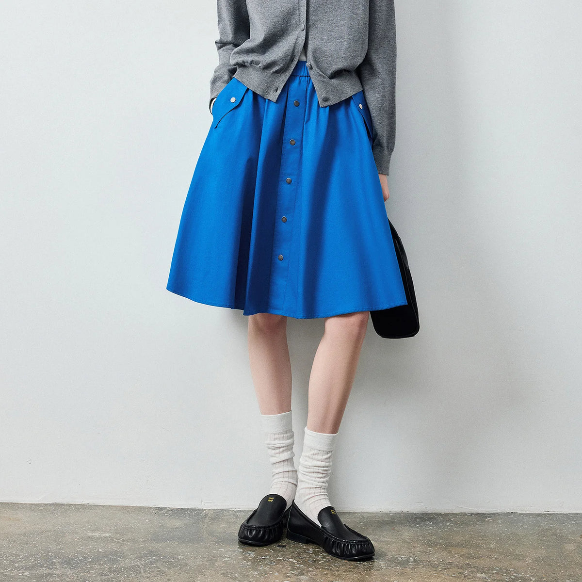 Button-Front A-Line Skirt