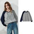 Asymmetric-Sleeve Patchwork Sweatshirt