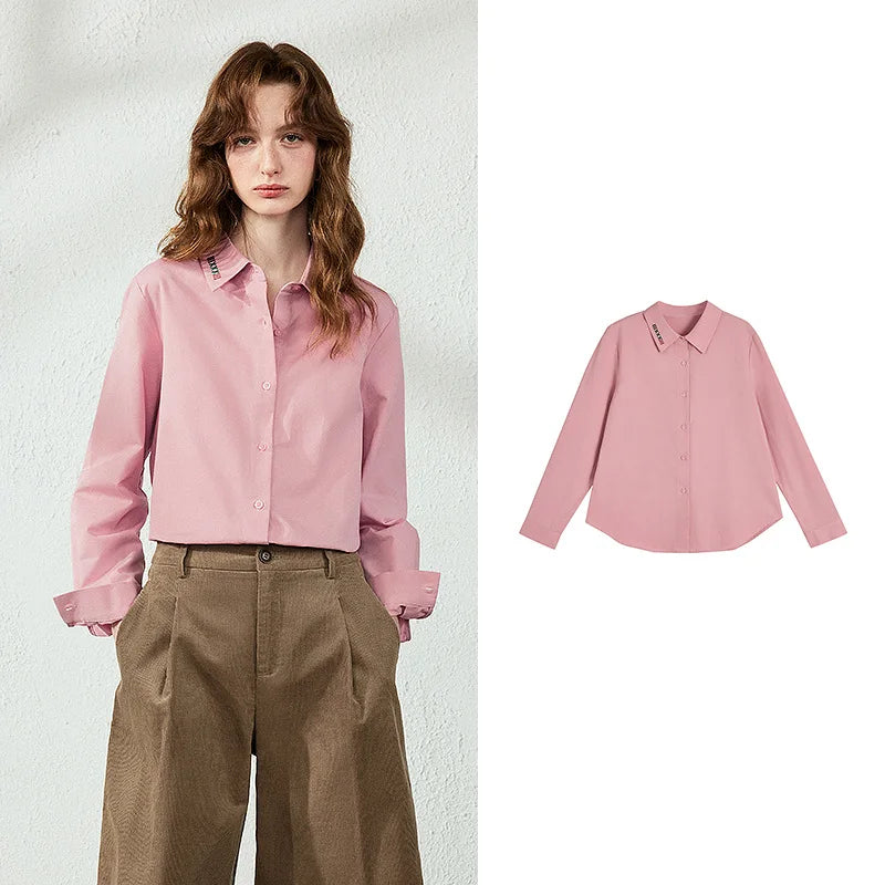 Motif-Detail Long-Sleeve Collared Shirt