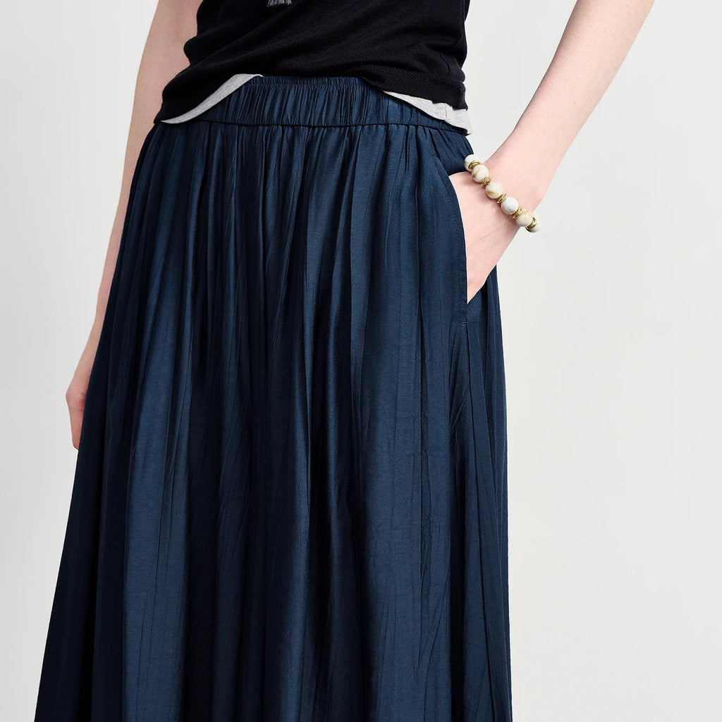 Gathered-Waist Wide-Leg Culottes
