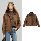 Contrast-Collar Utility Jacket