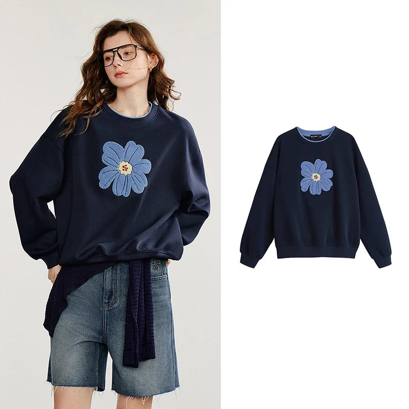 Flower Graphic Crewneck Sweatshirt
