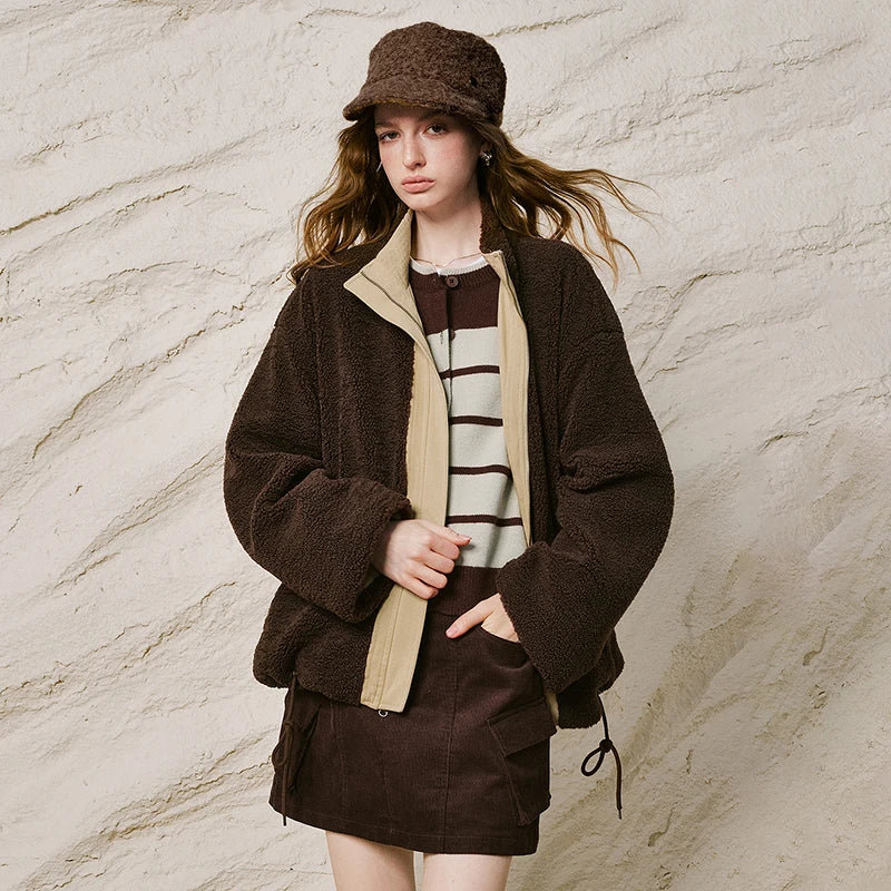 Contrast-Trim Zip Jacket
