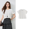 Ruffle-Cuff Relaxed Tee