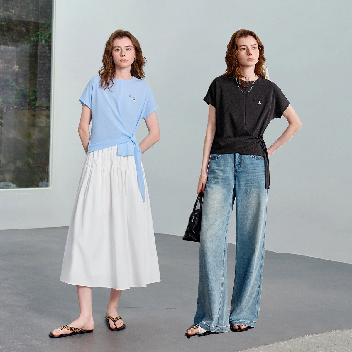 Tie-Hem Short-Sleeve Tee