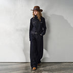 Cropped Button-Front Denim Jacket
