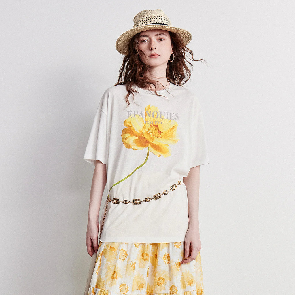 Oversized Flower Graphic Tee