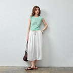 Boat-Neck Sleeveless Knit Top