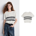 Layered-Look Striped Knit Tee