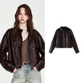 Stand-Collar Button-Front Jacket