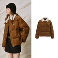 Textured-Collar Puffer Jacket