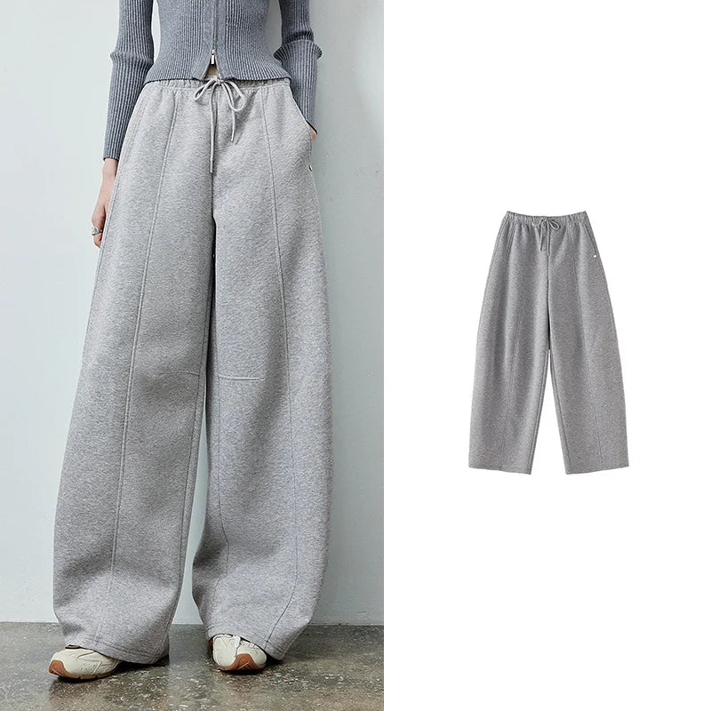 Drawstring Curved-Leg Pants