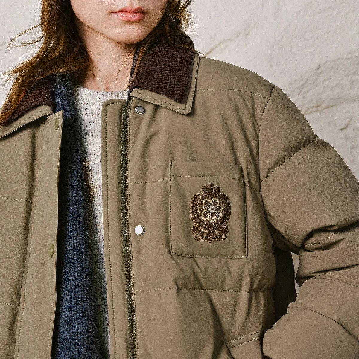 Embroidered Patch-Pocket Jacket