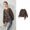 Layered-Look Wrap-Detail Sweatshirt