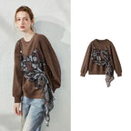 Layered-Look Wrap-Detail Sweatshirt