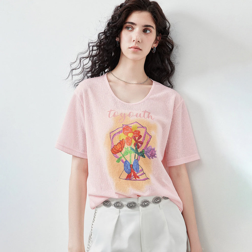 Bouquet-Graphic Crewneck Tee