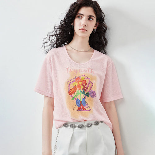 Bouquet-Graphic Crewneck Tee