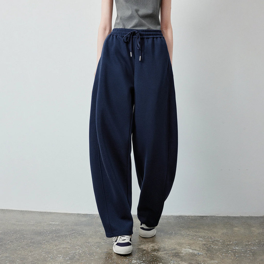 Drawstring Curved-Leg Pants