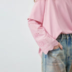 Layered-Look Lace-Sleeve Tee