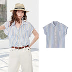Cuffed Short-Sleeve Button-Up Shirt