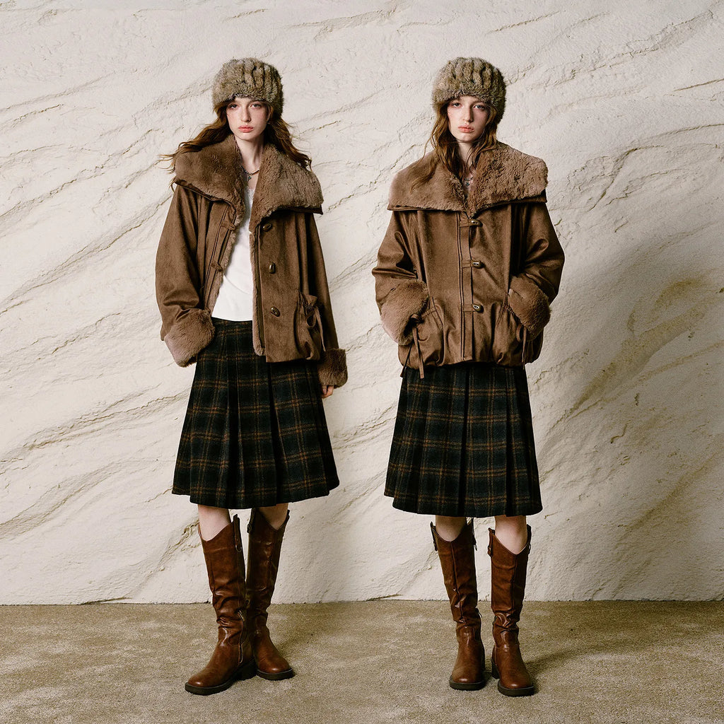 Shaggy-Collar Toggle Jacket