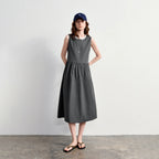 Sleeveless Gathered-Waist Midi Dress