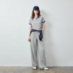 Polo Top and Wide-Leg Pants Set