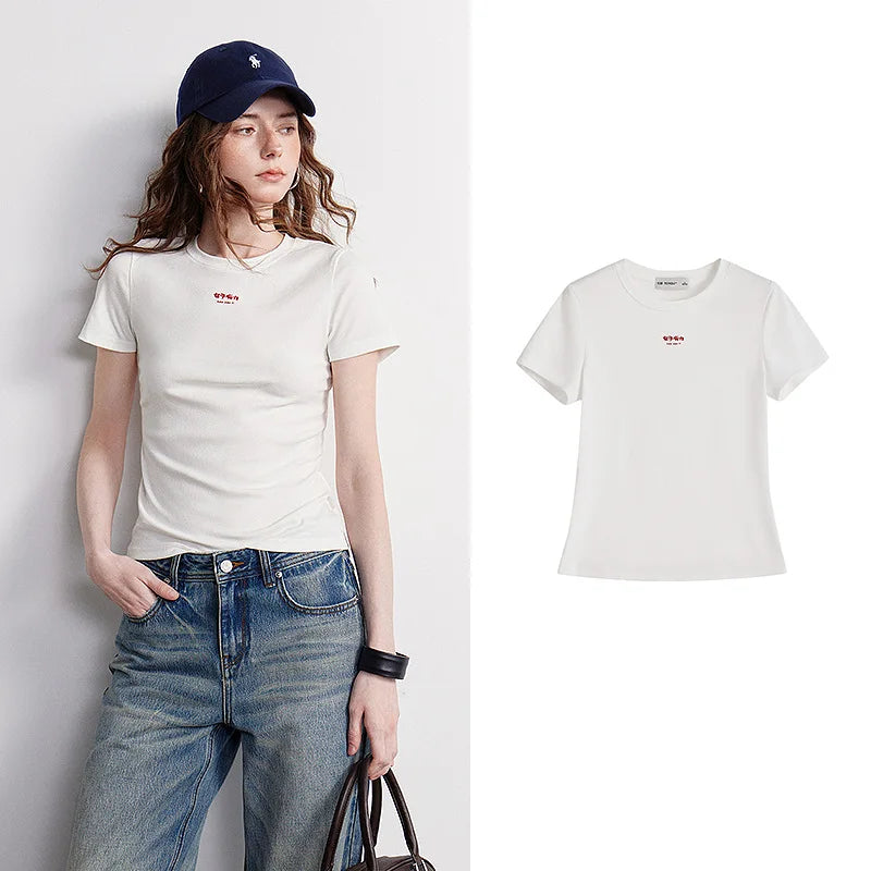 Slim Slogan Crewneck Tee