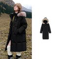Shaggy-Trim Long Puffer Coat