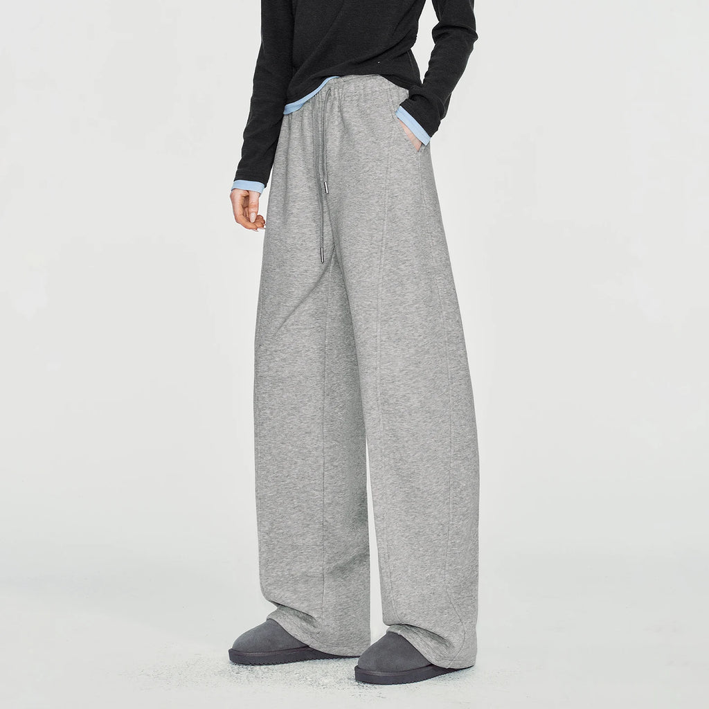 Seam-Detail Wide-Leg Sweatpants