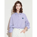 Floral-Motif Button-Front Shirt